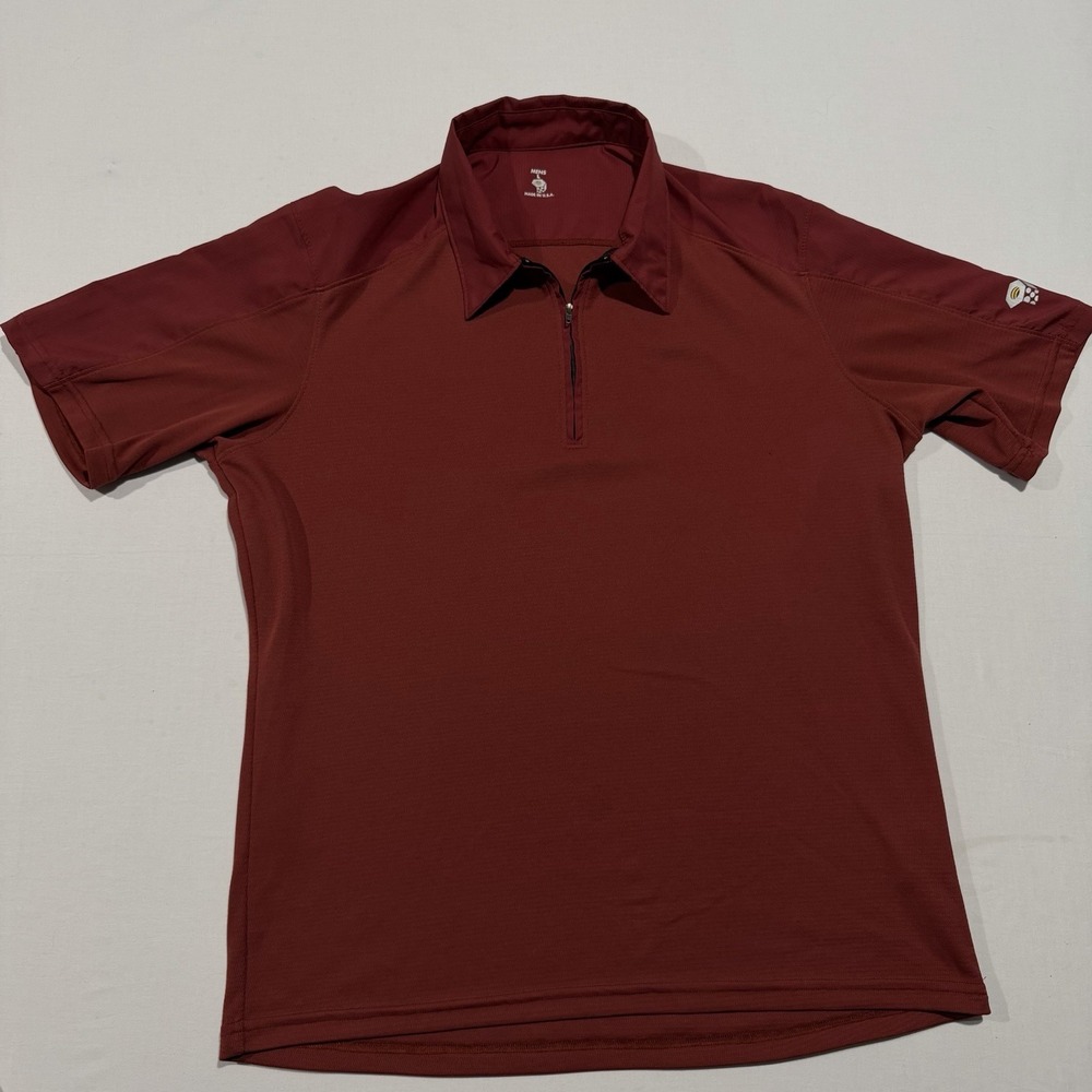 Rare Vintage Mountain Hardwear Mens L 1/4 Zip Hiking Polo Shirt Made in USA